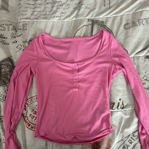 Pink Ribbed Women's Top